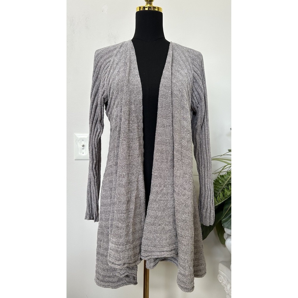NWT Tommy Bahama Island Soft Waterfall Cardigan Gray Rib Knit Coastal Cozy S/M‎